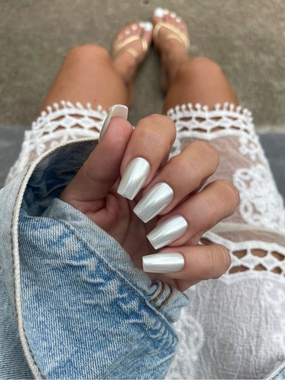 “Dashing Desiree” Long Acrylic Glazed Nails